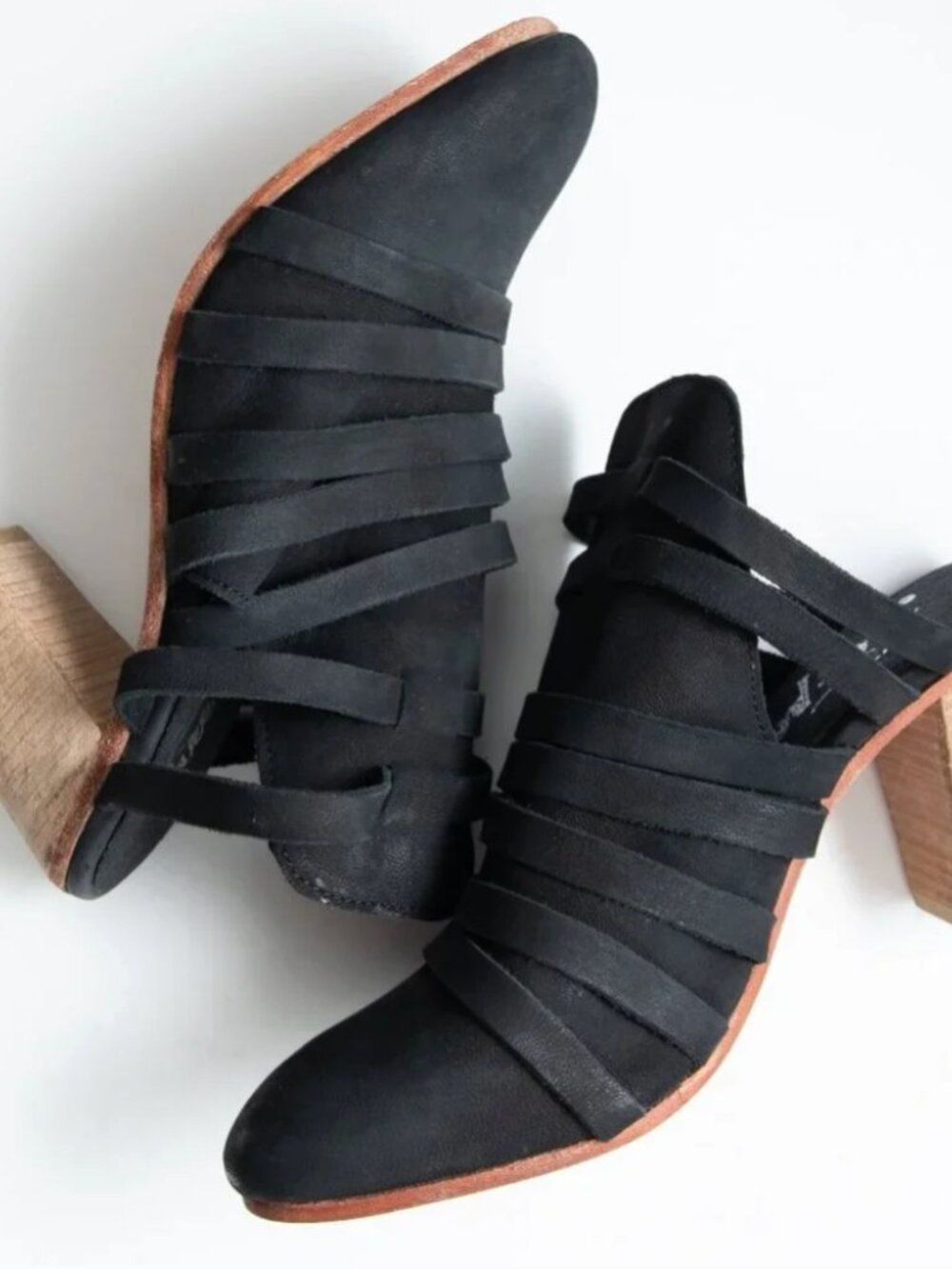 Free People "Byron" Strappy Mule In Black - Size 8 - Picture 10 of 13